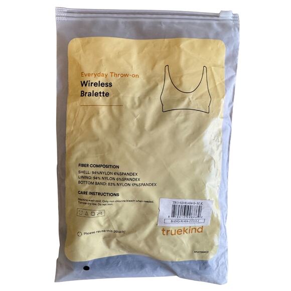 Shapermint TRUEKIND Everyday Throw-on Wireless Bra Bralette Black NWOT Small - Picture 6 of 7